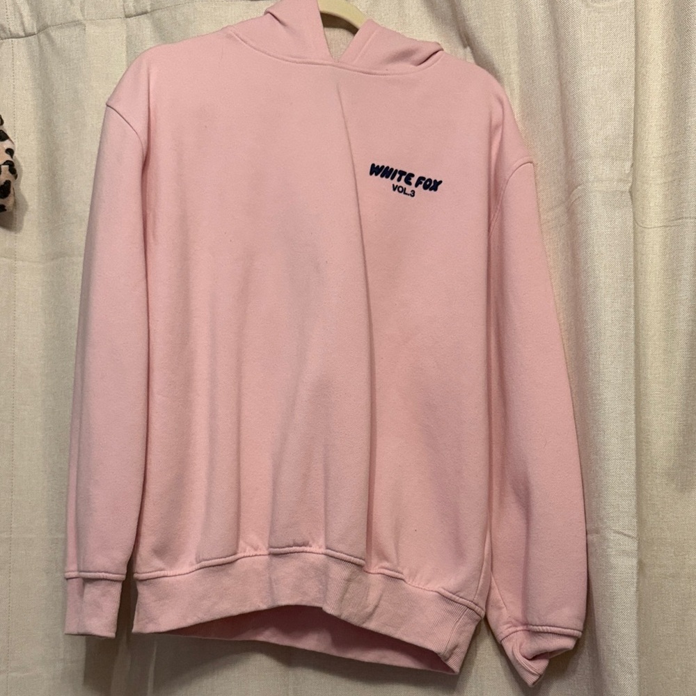 White Fox Pink Hoodie